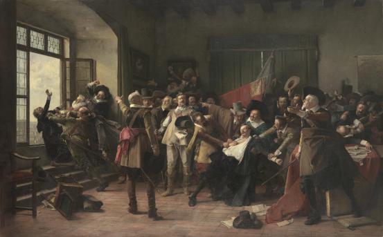 Defenestration of Prague, 1618 CE, 23 May, start of the Thirty Years War (1618-1648), by Vaclav Brozik , National Gallery of Victoria, Melbourne, P.316.1-1